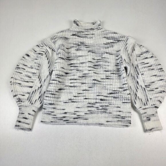 Varley $158 Black/White Belgrave‎ Knit Sweater Funnel Neck Dramatic Sleeve Small - Picture 4 of 14